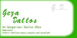 geza dallos business card