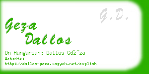 geza dallos business card